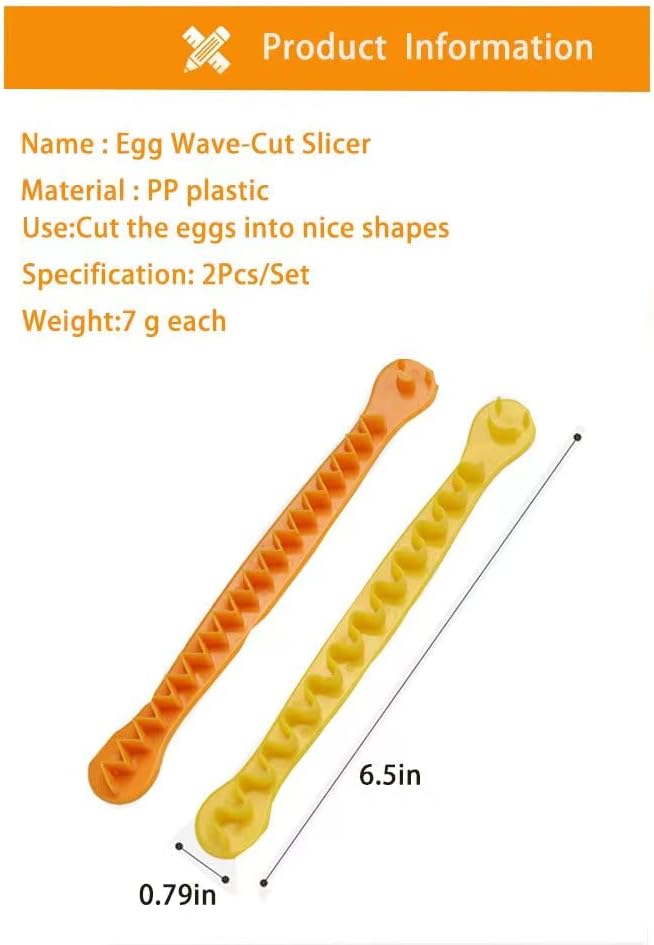 Egg Wave-Cut, Lace Egg Cutter Fancy Egg CutterSlicing Gadgets Kitchen AccessoriesMaterial safety and easy to clean2PcsSet