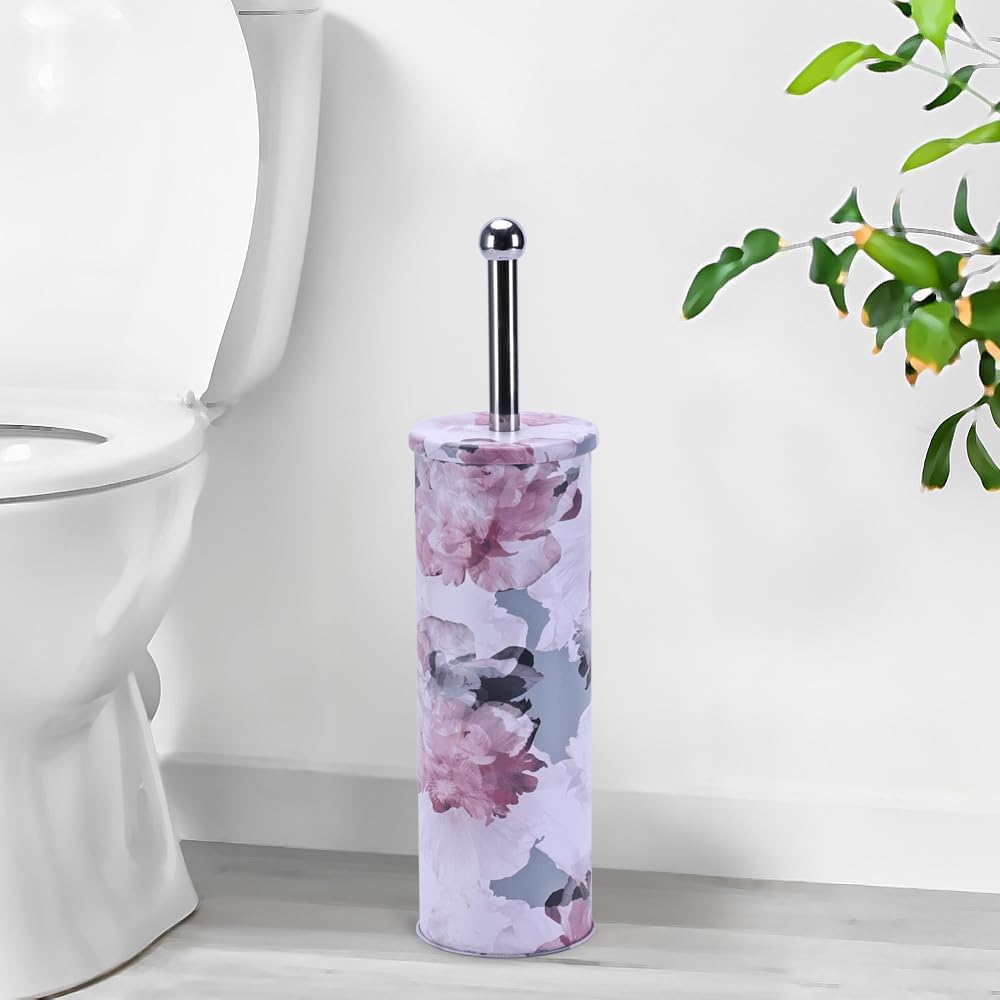 Escobilla para inodoro con soporte, multicolor, metal