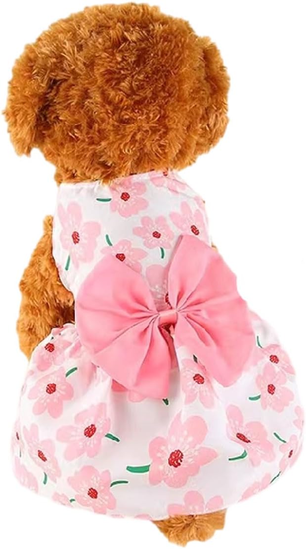 Vestidos de perro para perros pequeños, vestido de princesa con lazo, ropa linda para cachorros, vestidos suaves para cachorros para perros