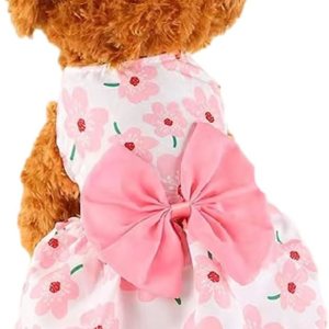 Vestidos de perro para perros pequeños, vestido de princesa con lazo, ropa linda para cachorros, vestidos suaves para cachorros para perros Vestidos de perro para perros pequeños, vestido de princesa con lazo, ropa linda para cachorros, vestidos suaves para cachorros para perros