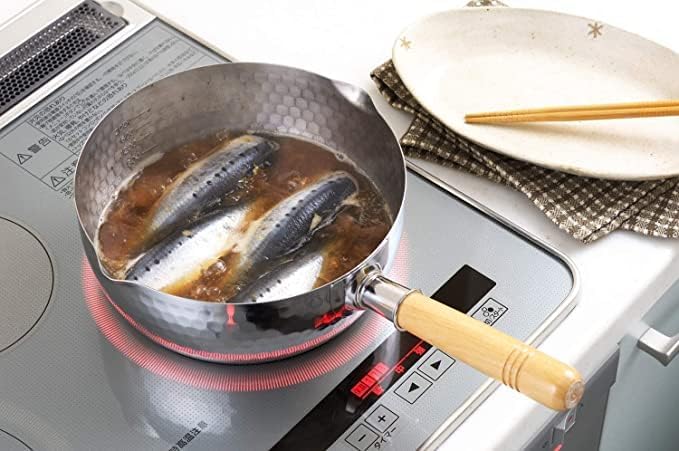 Olla japonesa Yukihira de acero inoxidable de 8.7 in, fabricada en Japón, 3 cuartos de galón, 1 paquete