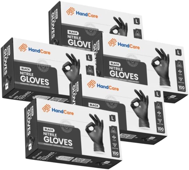 Guantes de nitrilo negro resistente, guantes de nitrilo de 6 mil, guantes de tatuaje negros, limpieza, cocina, mecánico, guantes médicos