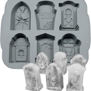 Bandejas de silicona para cubitos de hielo, molde de lápida de Halloween RIP para hielo, dulces, pasteles, jabón Bandejas de silicona para cubitos de hielo, molde de lápida de Halloween RIP para hielo, dulces, pasteles, jabón