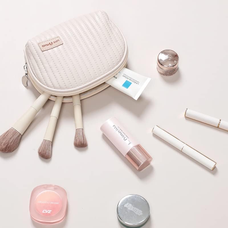 Paquete de 2 bolsas de maquillaje para mujeres, bolsa de cosméticos pequeña, bolsa de cosméticos para bolso, bolsa de viaje para brochas de