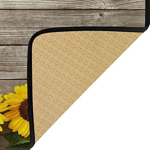 Sunflowers On Board Design Non-Slip Soft Kitchen Mats Bath Rug Runner Doormats Carpet for Home Decor, 39″ X 20″