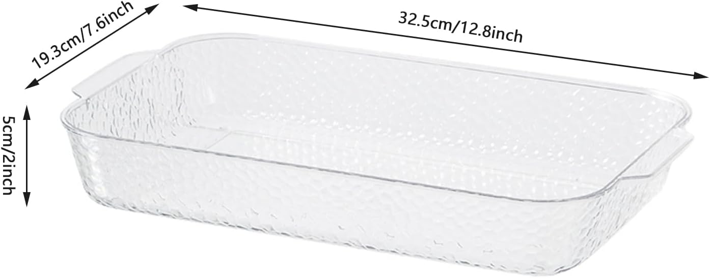 Paquete de 4 bandejas de plástico transparente, plástico desechable de alta calidad, bandejas rectangulares de 12.8 x 7.76 pulgadas (blanco)