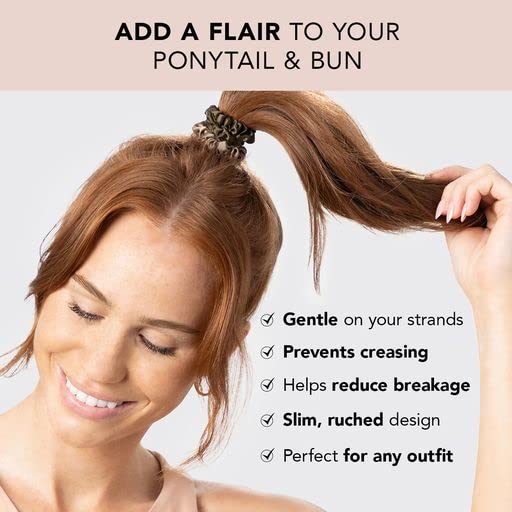 Kitsch Coleteros de satén para mujer, más suaves que la seda para el cabello, coleteros de satén para niñas, lazos de satén para mujeres, ligas de