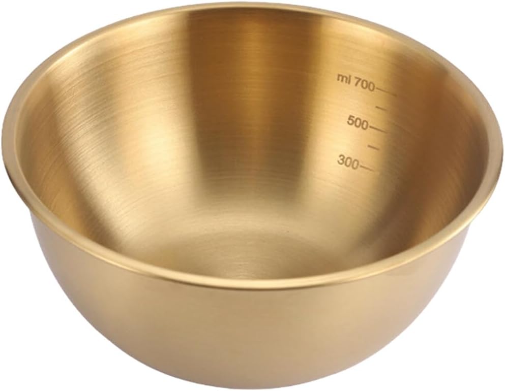 Luxshiny Cuencos de acero inoxidable para mezclar 40.6 fl oz, tazón de medición para hornear, tazón de sopa de ramen coreano, bandeja de ensalada de