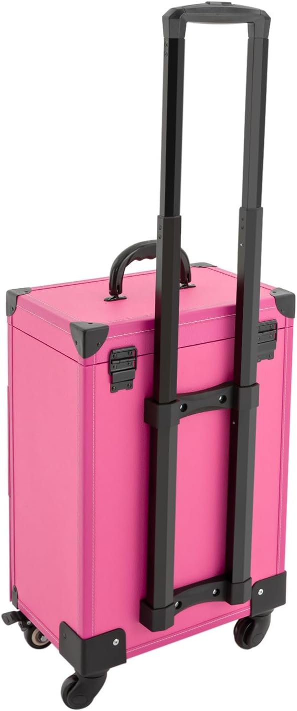 Caja de tren de carretilla de aluminio de 3 niveles, Rosa Rojo, Moderno