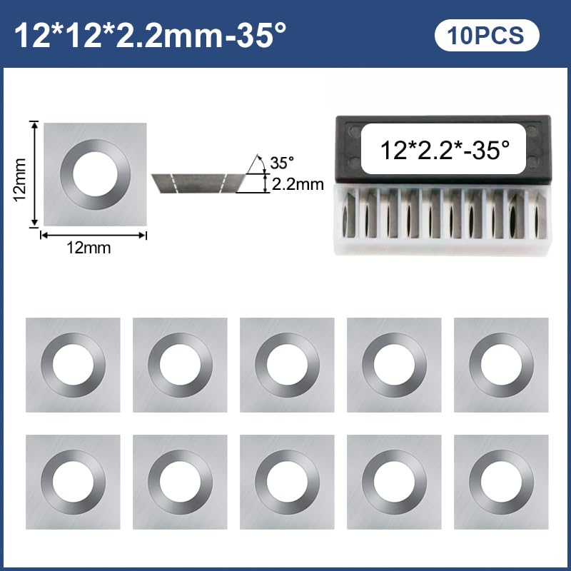 Insertos cuadrados de carburo de 0.472 in 0.472 x 0.472 x 0.087 in Torno de madera Herramientas de torneado para reemplazo CNC Spoilboard Surfacing