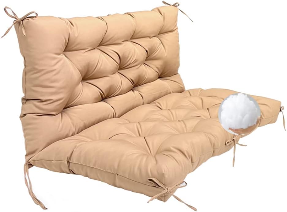 Cojines de banco de 47 x 40 pulgadas, cojines de repuesto para asiento de 2 a 3 plazas, impermeables, de 5 pulgadas, cojines de sofá biplaza para