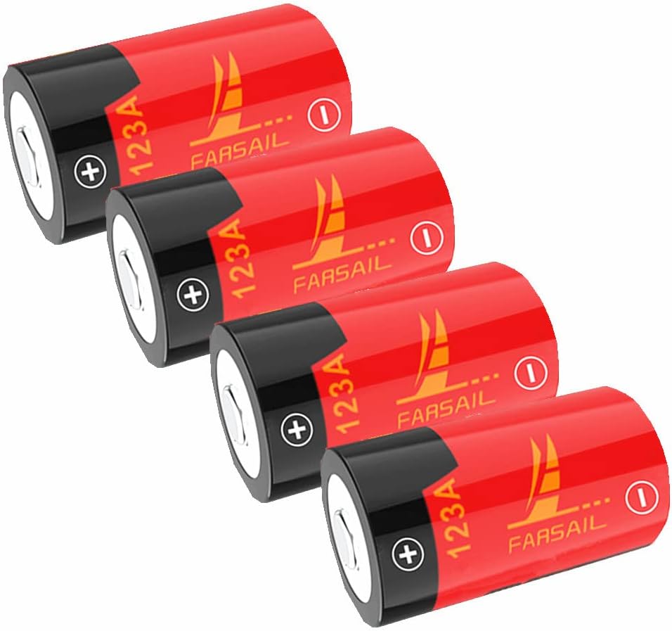 Baterías recargables de 123A para Arlo, FARSAIL 4 unidades de 800 mAH ICR17335 NiMH para cámaras de seguridad inalámbricas Arlo VMC3030 VMK3200
