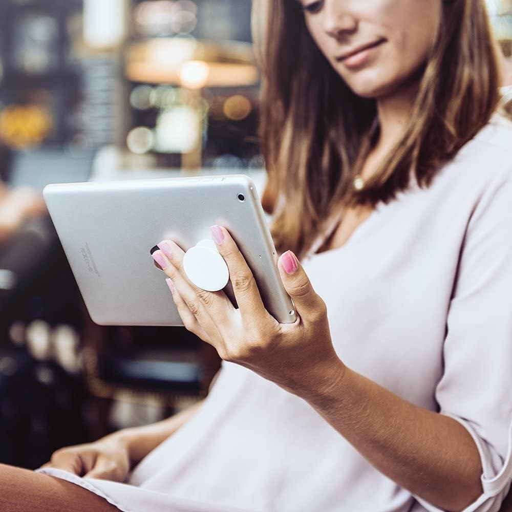 Amarillo limón patrón rebanada para niños niñas limón impresión negro PopSockets PopGrip agarre intercambiable para teléfonos y tabletas