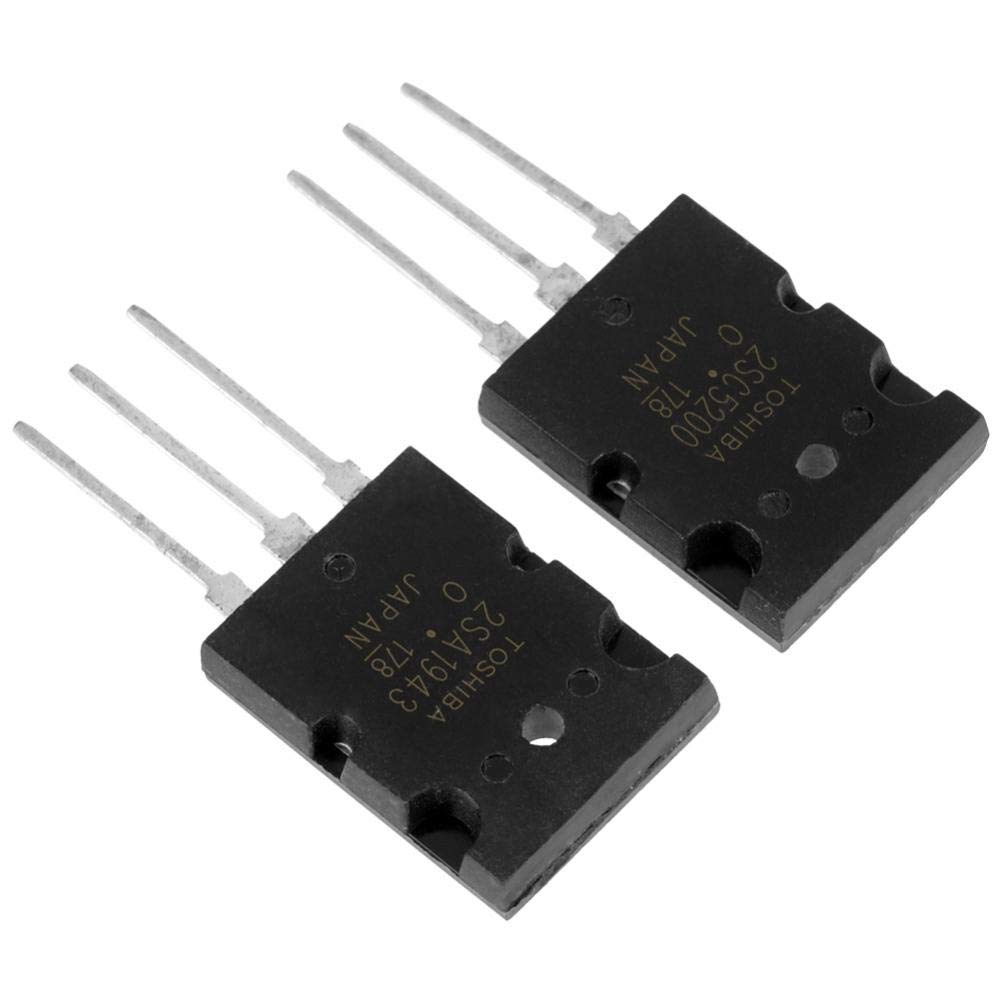 Kit de transistor 2SA1943 2SC5200, 5 × 2SA1943 y 5 × 2SC5200 transistor de potencia NPN amplificador de potencia electrónico amplificador de