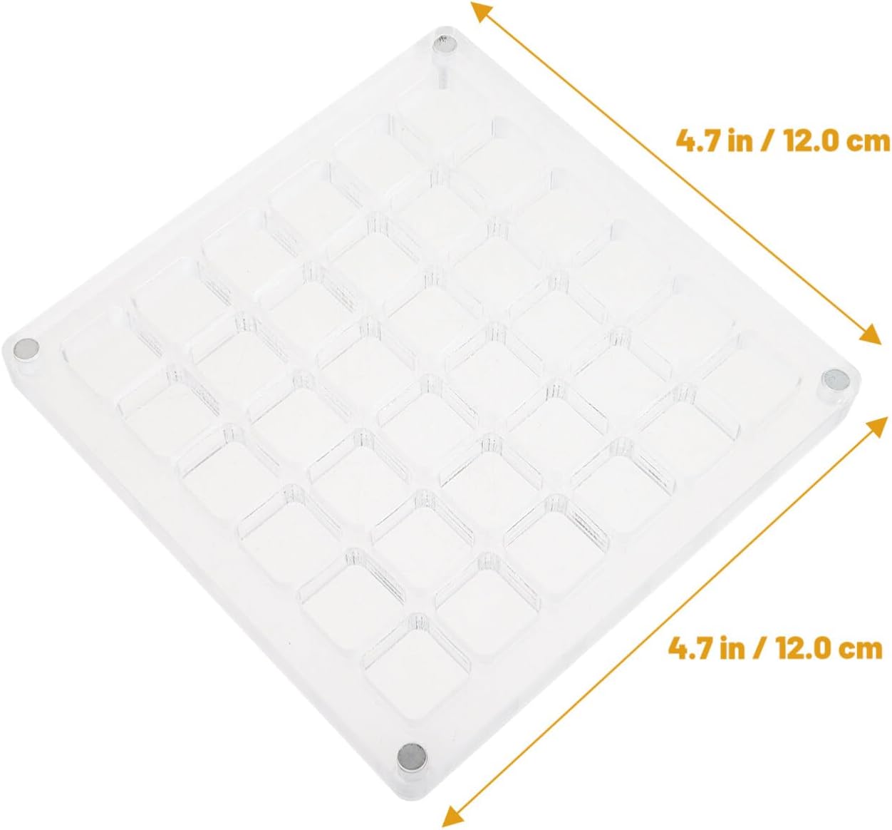 EXCEART Caja de 36 rejillas transparentes para uñas, caja de joyería de plástico, organizador de compartimentos, contenedor de almacenamiento para