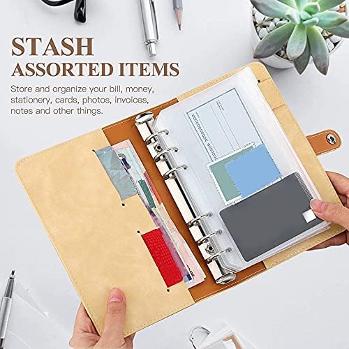Carpetas planificadoras, cubierta de piel sintética, cubierta de cuaderno de composición para cuaderno, carpeta recargable, carpeta planificadora, 6