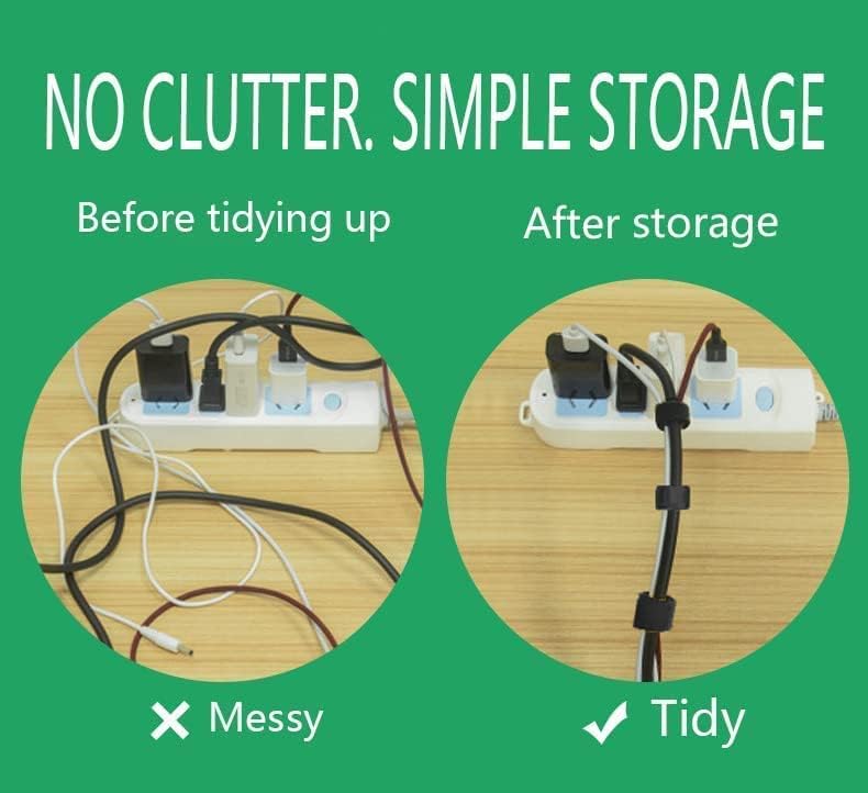 50 bridas reutilizables  Correas de cable multiusos, correas de sujeción utilizadas para auriculares, teléfonos 1 (zhadai-1)