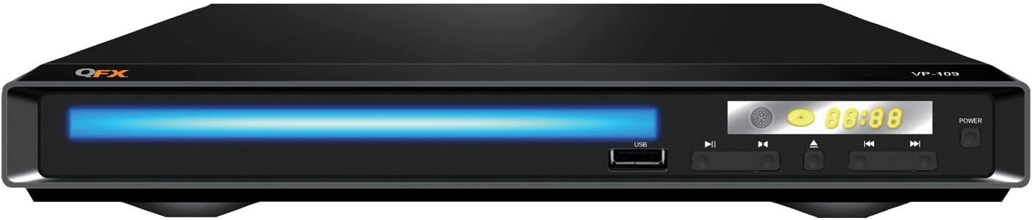 QFX Digital Multimedia VCD DVIX MP3 USB Reproductor de DVD gratuito, negro