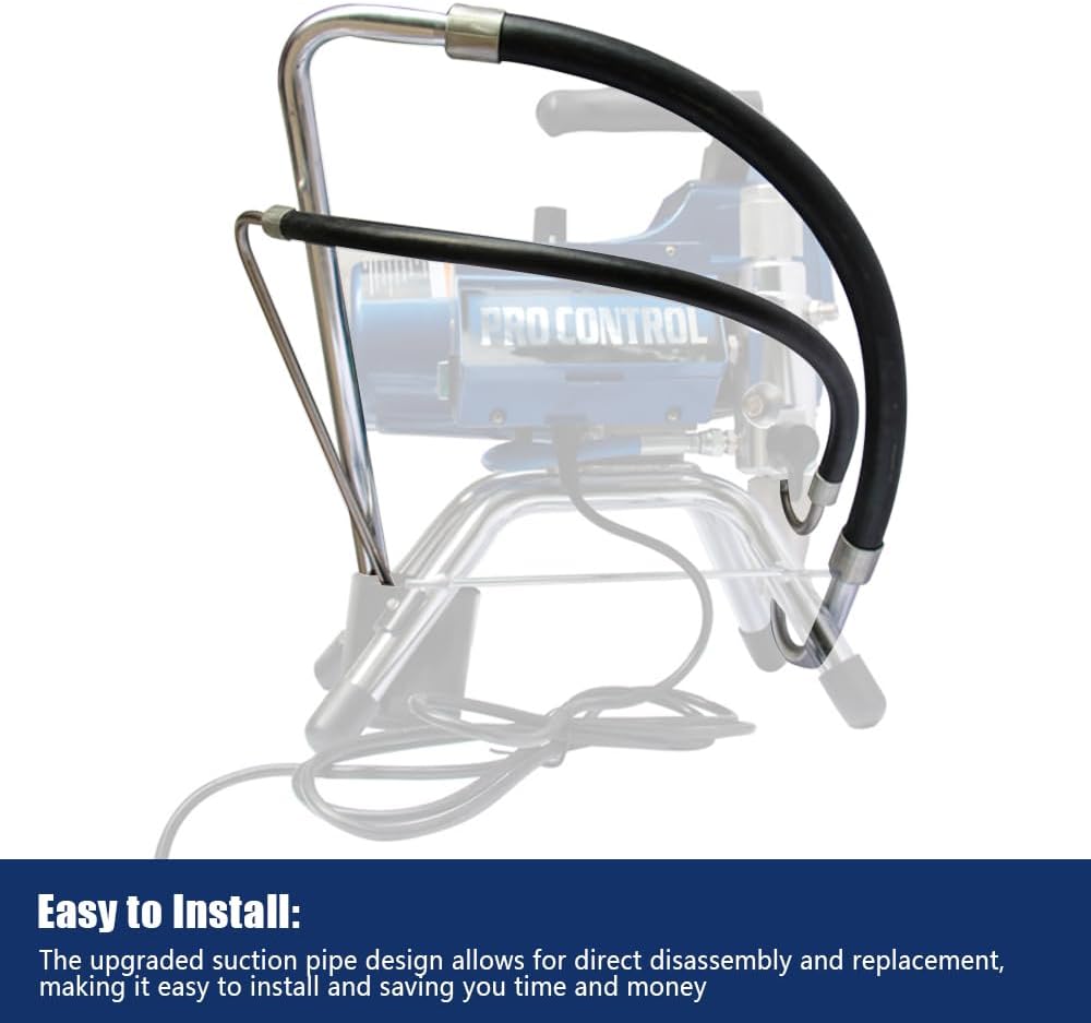 Tubo de succión de acero inoxidable y línea de reflujo Accesorios de pulverizador de pintura sin aire para Graco 390 395 490 495 595 Máquina de