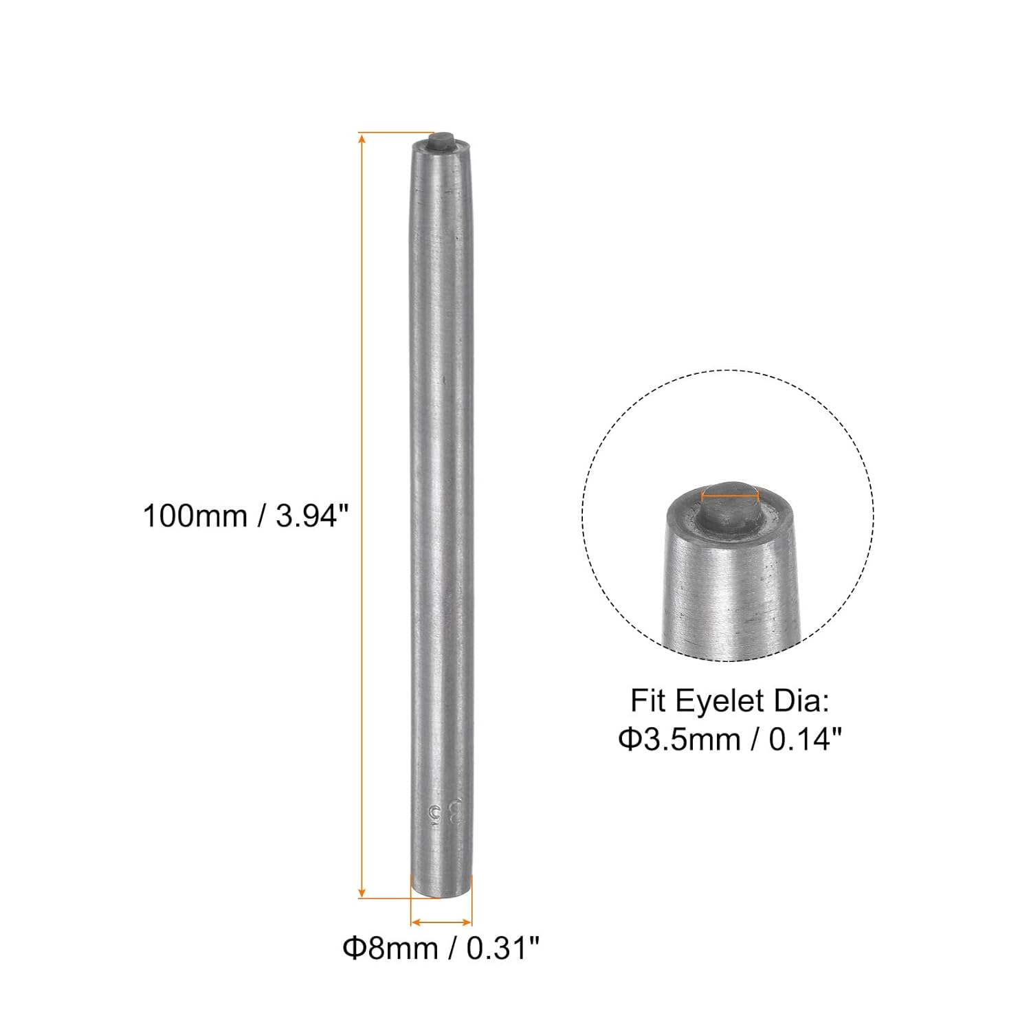 Perforadora de cuero de 0.138 in con ojal de ojal de mano, perforador hueco para cuero, artesanía, ropa, bolso, cortina de tela