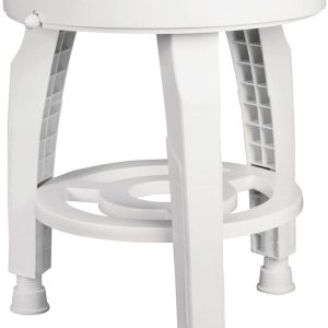 HealthSmart Swivel Shower Stool Seat with Storage Shelf, Rotating Shower Chair for Bathtub, Tool-Free Assembly, White HealthSmart Swivel Shower Stool Seat with Storage Shelf, Rotating Shower Chair for Bathtub, Tool-Free Assembly, White