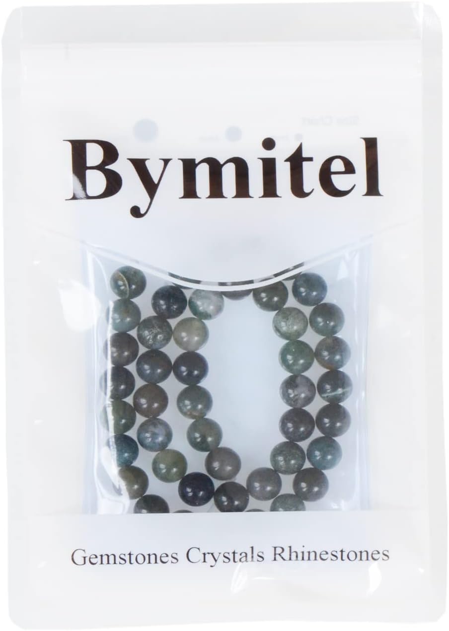 Bymitel 45 cuentas de piedra sueltas y auténticas naturales, redondas, espaciadores de piedras preciosas para hacer joyas de 15.5 pulgadas por hebra