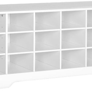 Banco de zapatos, banco de almacenamiento de zapatos de 18 cubículos, cubo multifuncional para zapatos, banco de entrada largo, estantes ajustables, Banco de zapatos, banco de almacenamiento de zapatos de 18 cubículos, cubo multifuncional para zapatos, banco de entrada largo, estantes ajustables,