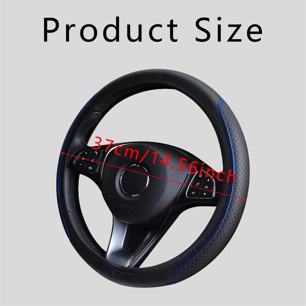 Funda para volante de automóvil, funda de cuero para volante de automóvil, funda antideslizante para volante, protector universal de 15 pulgadas