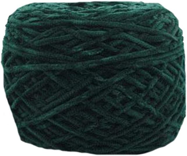 Hilo de chenilla verde oscuro de 8 oz250 g, hilo de chenilla de terciopelo para bricolaje, hilo de chenilla de lujo voluminoso para bufanda de
