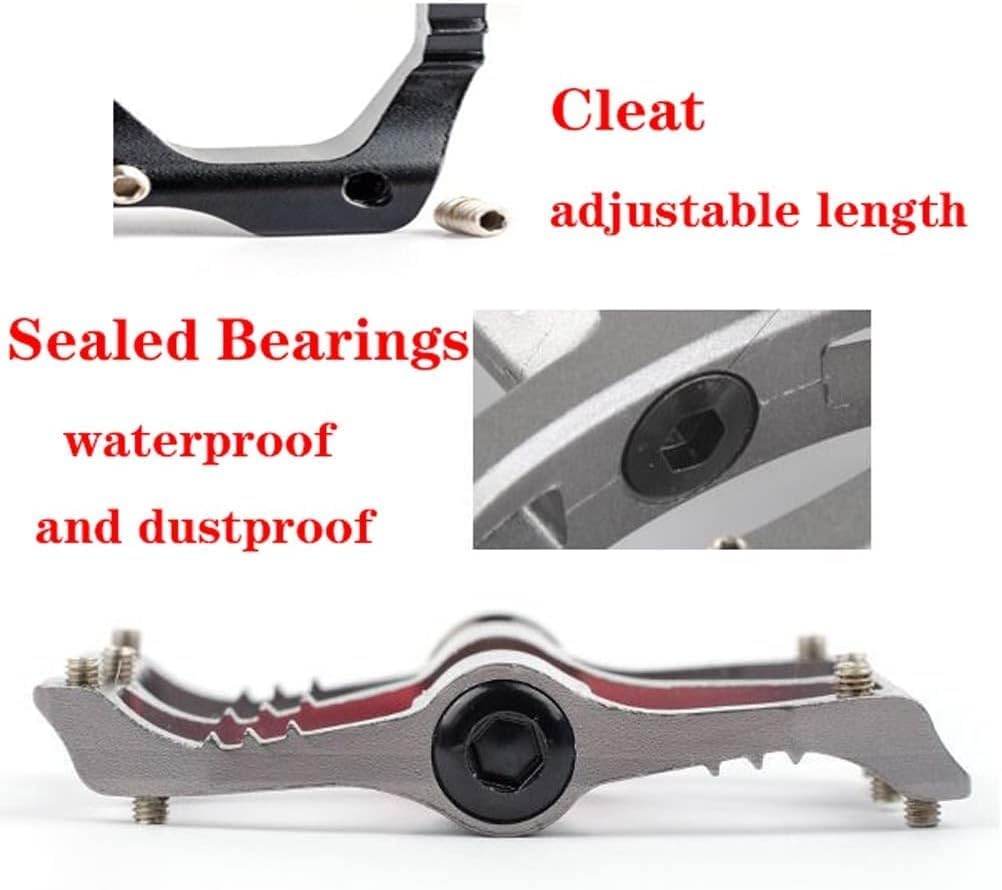 Bike PedalsCycling Pedals 916” MTB Mountain Road Bike Aluminum Alloy Pedals 3 Sealed Bearing with Anti-Skid Nails Flat Pedals 232g