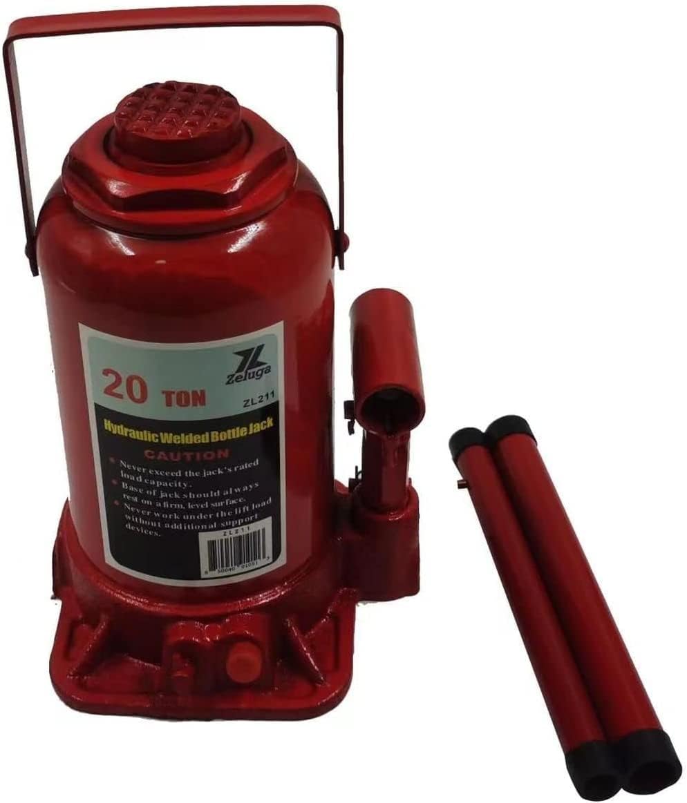 Zeluga ZL211 20 toneladas 40,000 libras capacidad hidráulica soldada botella Jack, rojo