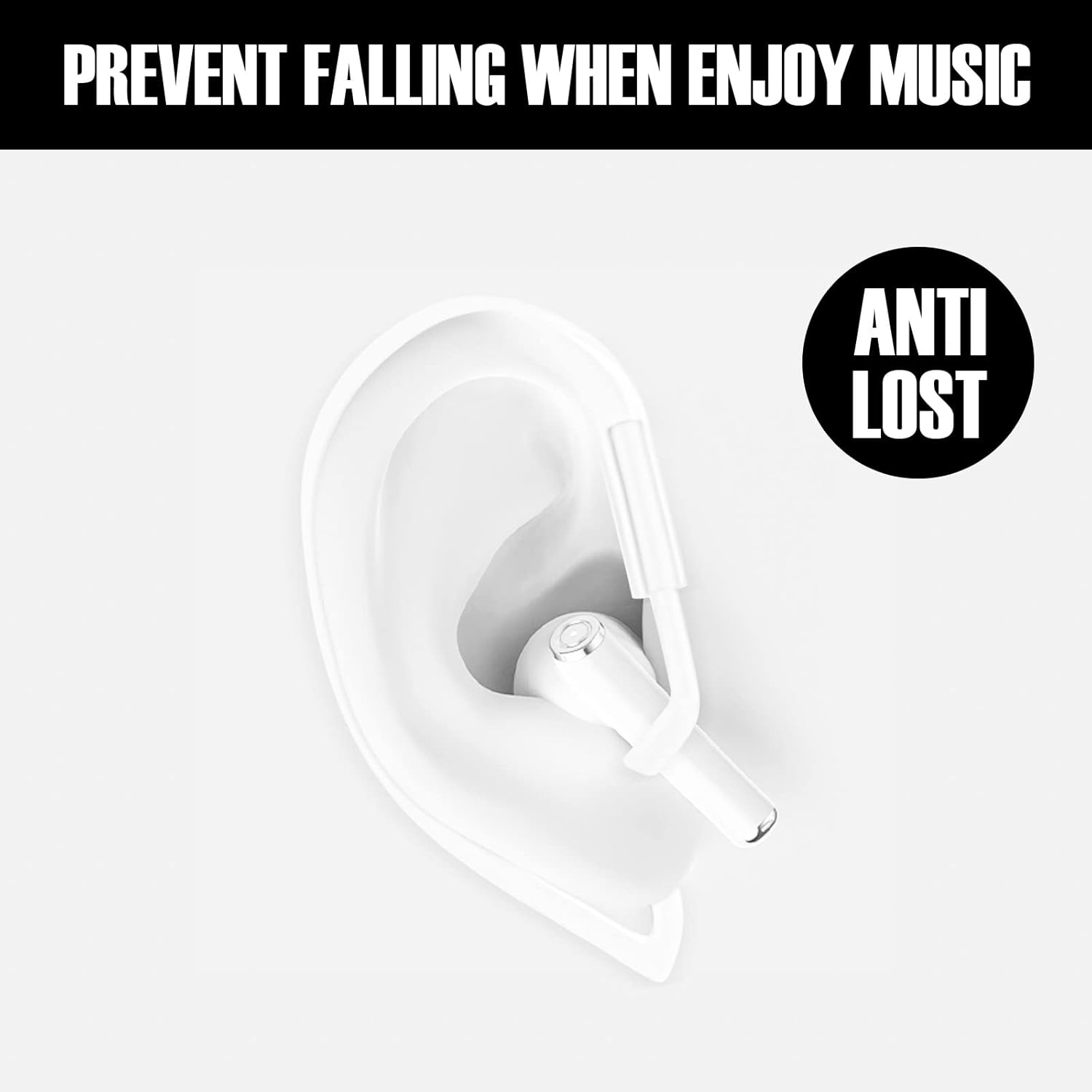 3 pares de ganchos para las orejas translúcidos compatibles con AirPods 3 2 1 y Pro, rotación de 360, longitud ajustable, antideslizante,