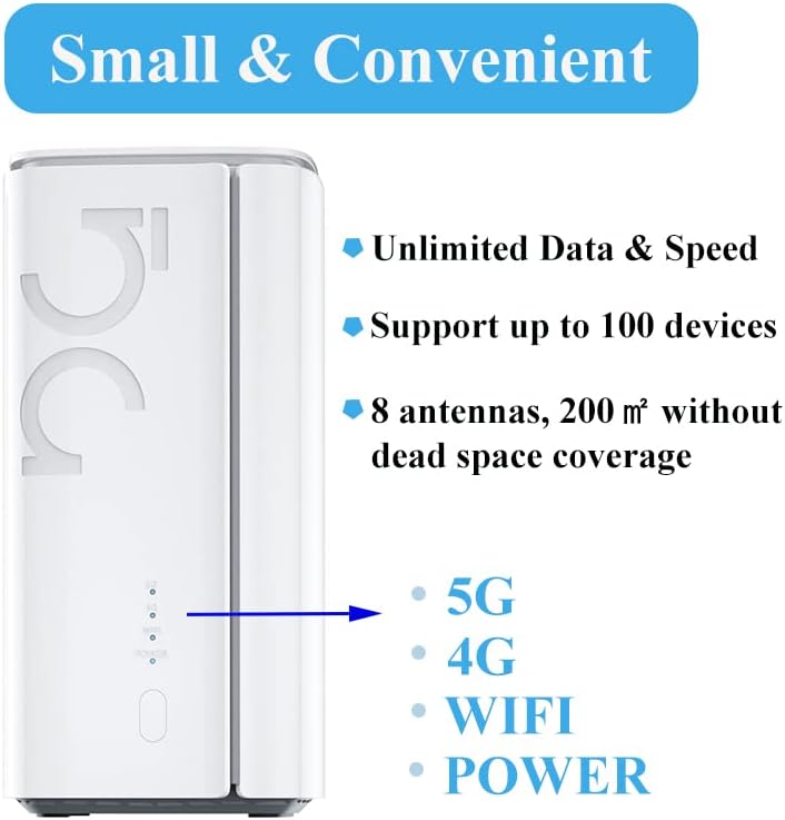 UOTEK Router CPE 5G con ranura para tarjeta SIM, NSA SA WiFi 6 5G Router Dual Band Modem para el hogar Oficina Interior Router inalámbrico Internet