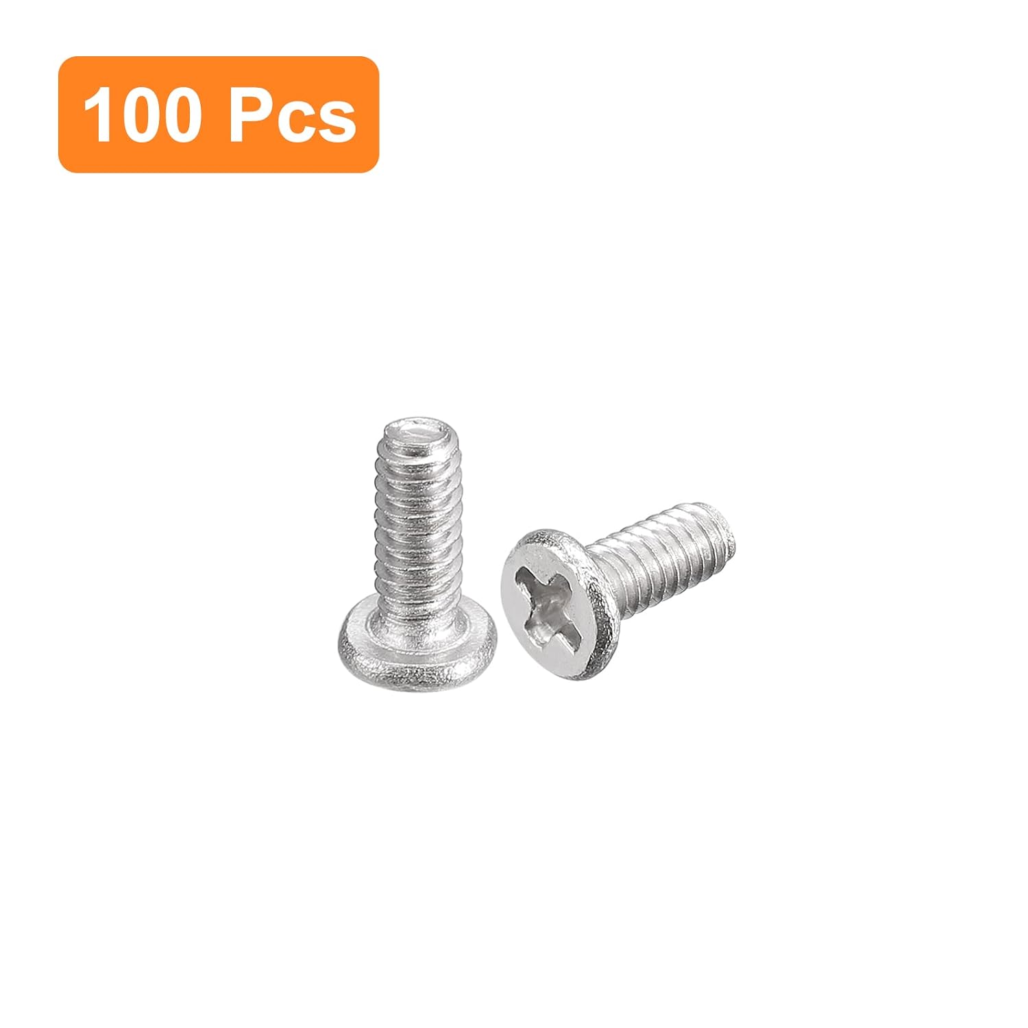uxcell M1.4-0.012 x 0.157 in 100 tornillos de cabeza redonda plana 304 de acero inoxidable Phillips Drive Machine Tornillos de fijación de hardware