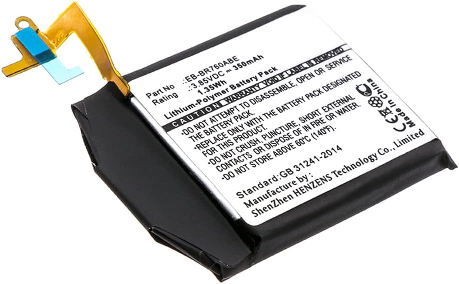 Synergy Digital Batería de reloj inteligente, compatible con Samsung Gear S3 Frontier LTE Smartwatch, (Li-Pol, 3.85 V, 350 mAh), ultra alta