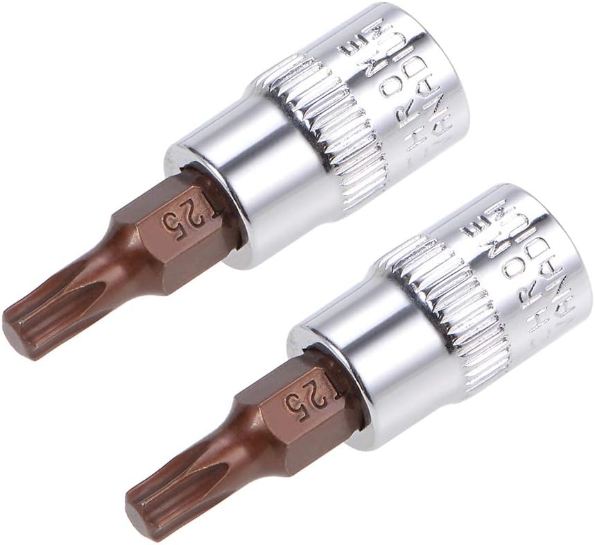 uxcell 2 unidades de 14 pulgadas x T25 Torx, puntas de acero S2 CR-V de 1.496in de longitud con llave de trinquete, barra deslizante, barra de