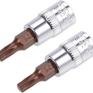 uxcell 2 unidades de 14 pulgadas x T25 Torx, puntas de acero S2 CR-V de 1.496in de longitud con llave de trinquete, barra deslizante, barra de uxcell 2 unidades de 14 pulgadas x T25 Torx, puntas de acero S2 CR-V de 1.496in de longitud con llave de trinquete, barra deslizante, barra de