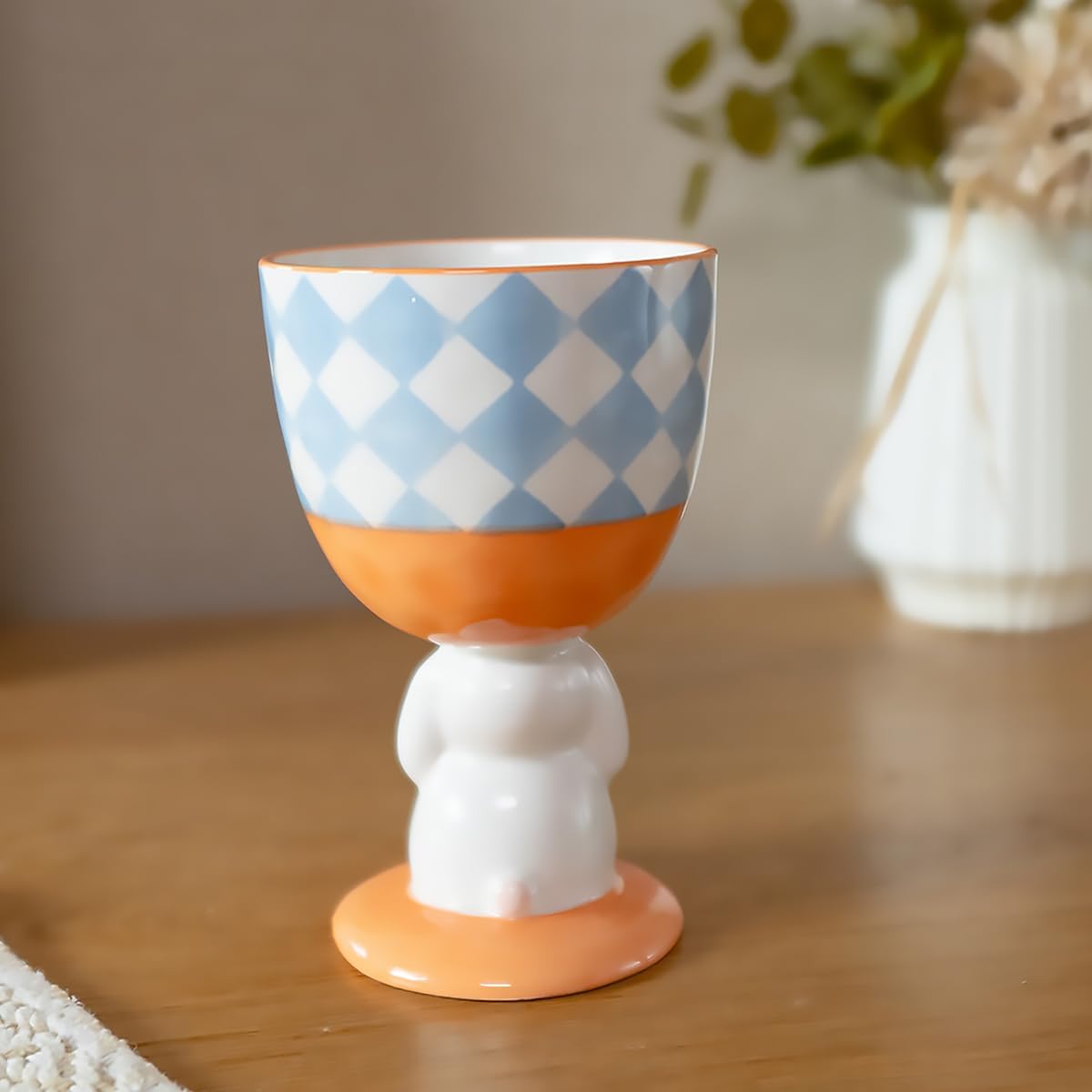 Taza de café original de 8 onzas con diseño de conejito 3D, hecha a mano, copa de cerámica, novedosa taza para el hogar, adornos de cocina, regalo