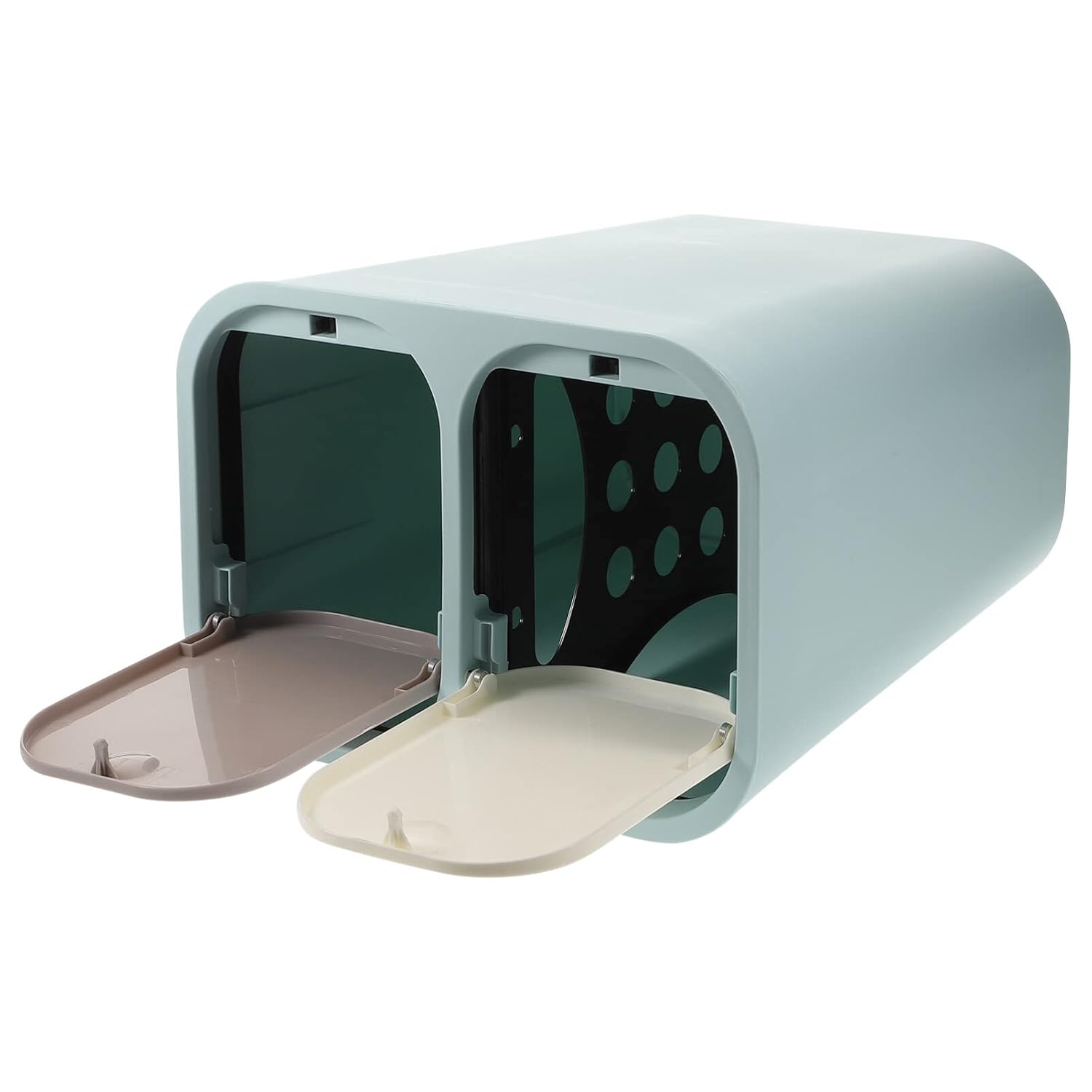 Zerodeko Cubo de basura clasificado húmedo y seco, cubo de basura con doble compartimento, contenedor de basura para reciclaje, cubo de basura para