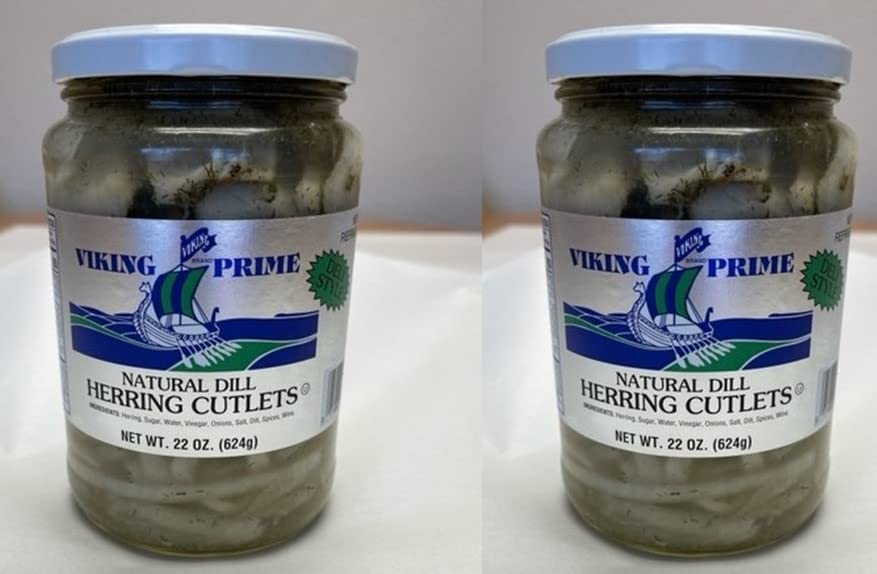 Viking Prime Chuletas de Arenque Combo Pack  22 onzas  Paquete de 2 (2 Eneldo Natural x2)