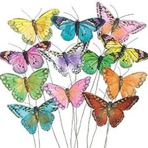 Juego de 12 mariposas de plumas en suministros florales Juego de 12 mariposas de plumas en suministros florales
