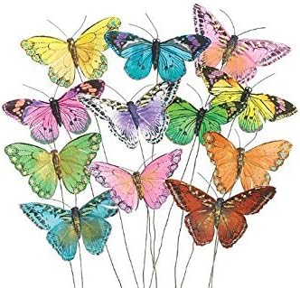 Juego de 12 mariposas de plumas en suministros florales
