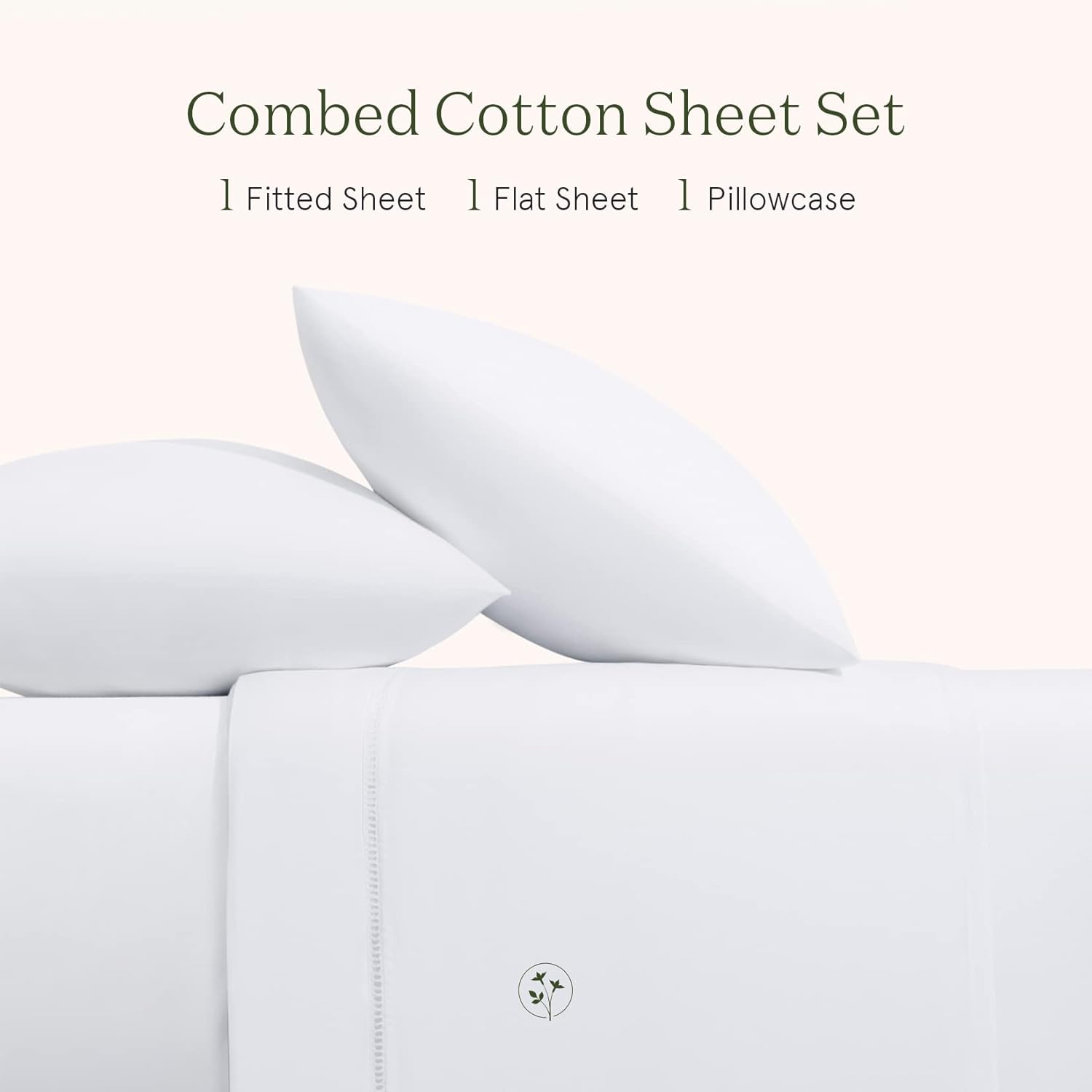 LA JOLIE MUSE Juego de sábanas tamaño individual, 100% algodón peinado, ropa de cama transpirable extrasuave con bolsillo profundo de 15 pulgadas, 3