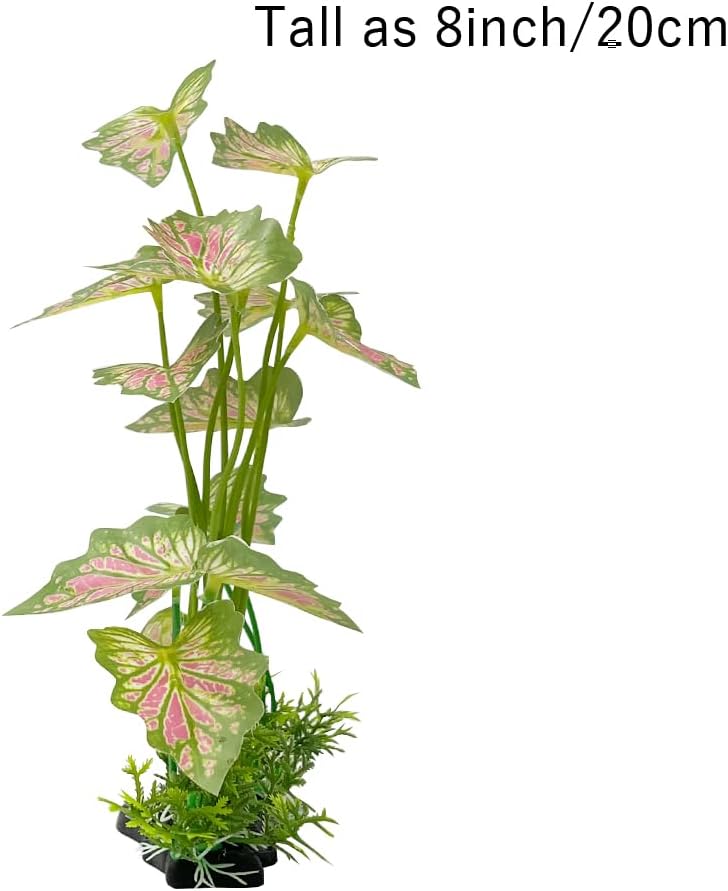 Smoothedo-Pets Plantas de acuario Decoraciones para pecera, 2 piezas, plantas artificiales de plástico, peces de colores, paisajes acuáticos, pieles