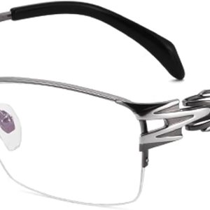Gafas de lectura retro con bloqueo de luz azul para hombre, ultra ligeras de titanio puro medio marco para lectores de computadora Gafas de lectura retro con bloqueo de luz azul para hombre, ultra ligeras de titanio puro medio marco para lectores de computadora