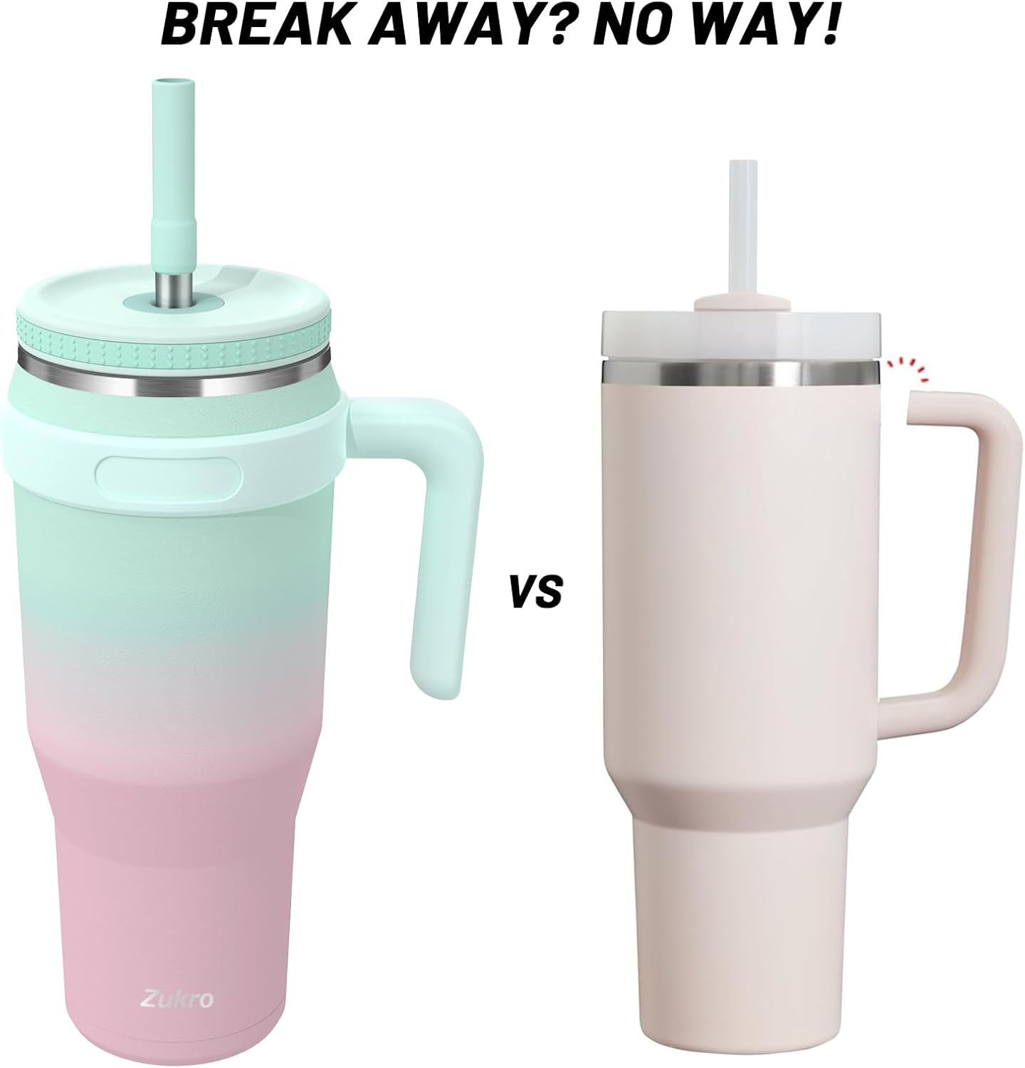 Vaso de 40 onzas con asa y tapa con popote, taza de viaje de acero inoxidable aislada al vacío con tapa de tornillo para colocar en el soporte para