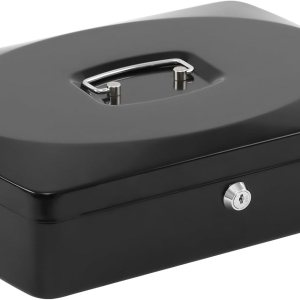xydled Caja de efectivo con bandeja de dinero y cerradura de llave, organizador de metal para ahorro de dinero, caja fuerte, cajón ovalado para caja xydled Caja de efectivo con bandeja de dinero y cerradura de llave, organizador de metal para ahorro de dinero, caja fuerte, cajón ovalado para caja