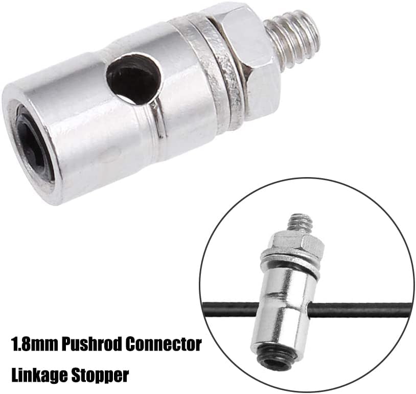 12 tapones de enlace de varilla de empuje ajustables de 0.069 pulgadas + 12 cuernos de control de nailon de 0.078 x 0.394 pulgadas + 12 piezas de