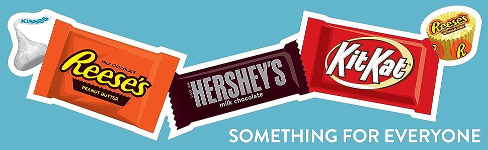 Hersheys, KitKat, ReesesMiniatures & ReesesPieces Surtido de chocolate tamaño miniatura, paquete de fiesta de dulces a granel – 2 libras