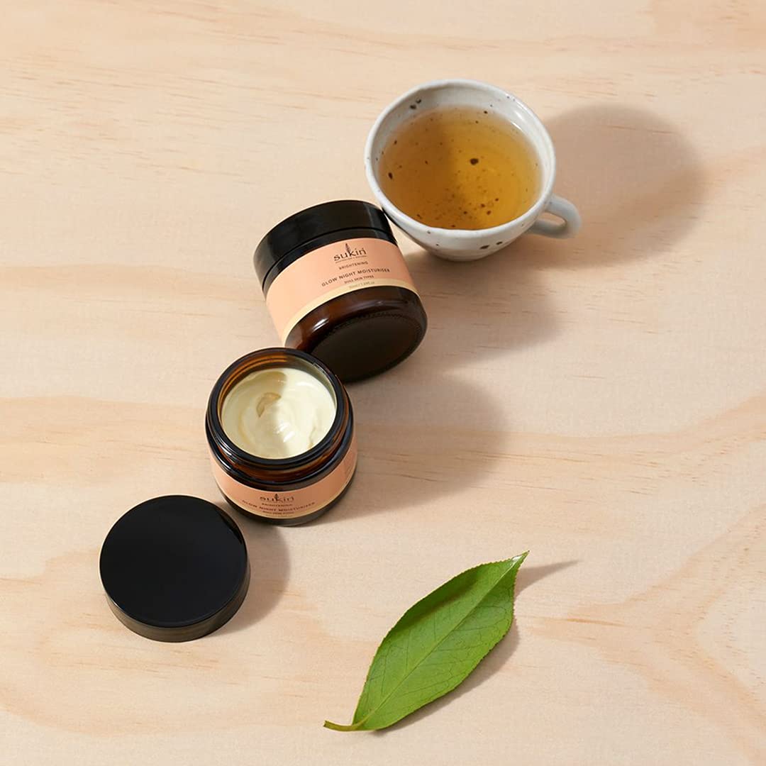 Sukin Hidratante nocturno Brightening Glow con ciruela Kakadu y vitamina E, 1.69 onzas